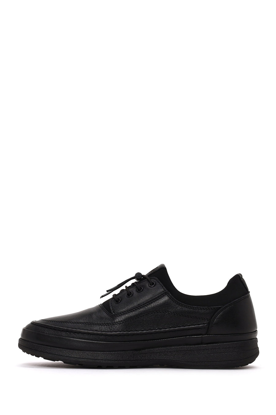 Male Black Lace-Up Leather Casual Shoes