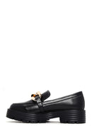 Women's Black Thick Soled Loafer | Derimod