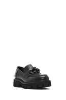 
Women's Black Thick Sole Leather Masculine Loafer
 | Derimod