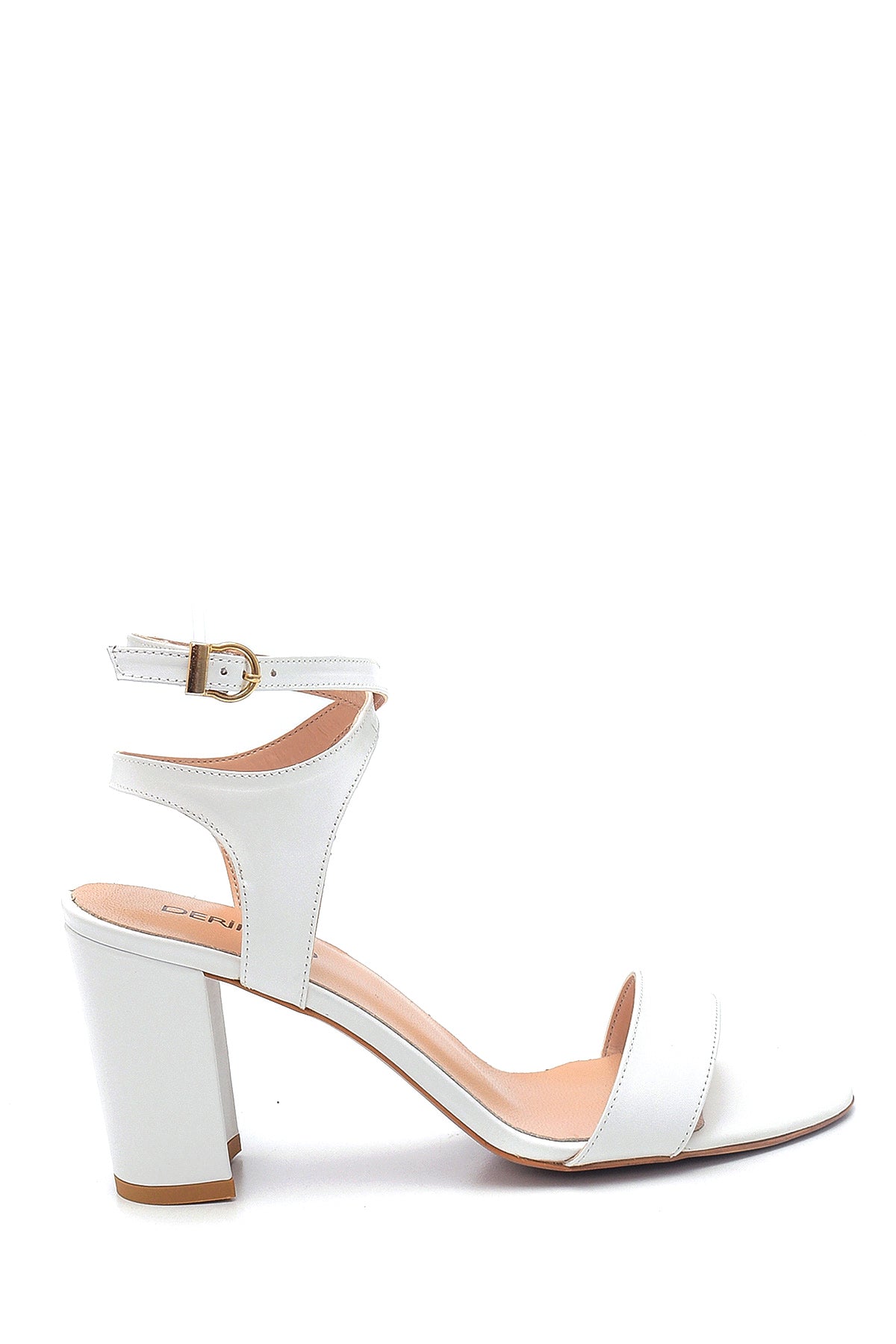 Women's Thick Heeled Leather Sandals 20SFD138918 | Derimod