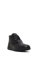 Male Black Zip Closure Leather Boots | Derimod