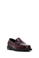 Kadın Bordo Deri Maskülen Loafer | Derimod