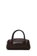 Woman Brown Long Strap Snake Print Shoulder Bag | Derimod