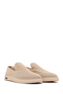 Erkek Bej Desenli Kumaş Loafer | Derimod