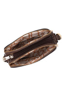 Woman Brown Long-Strap Crocodile Pattern Crossbody Bag | Derimod