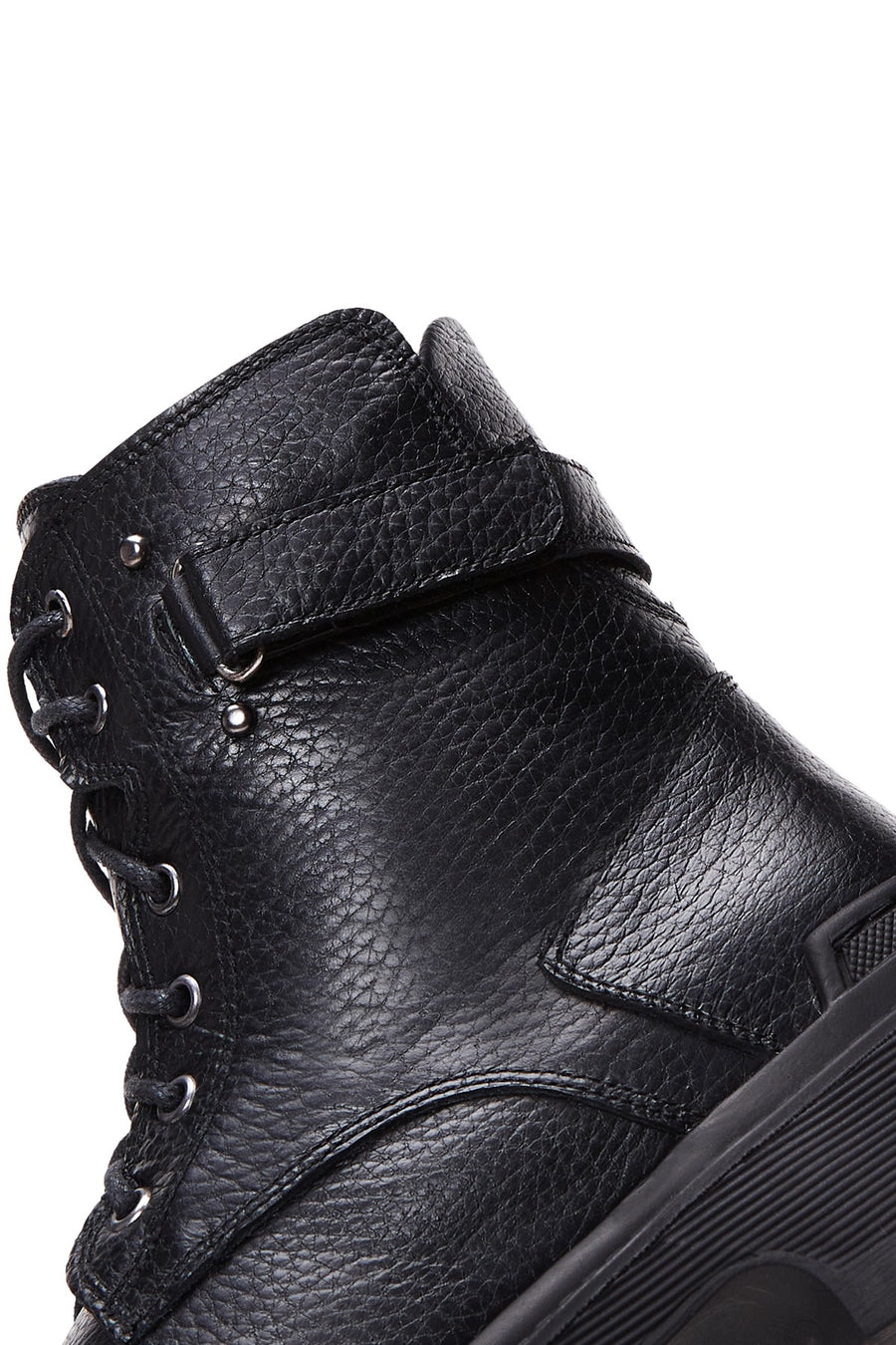 Women's Black Leather Thick Soled Boots
