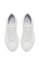 Erkek Beyaz Bağcıklı Kalın Tabanlı Deri Sneaker | Derimod