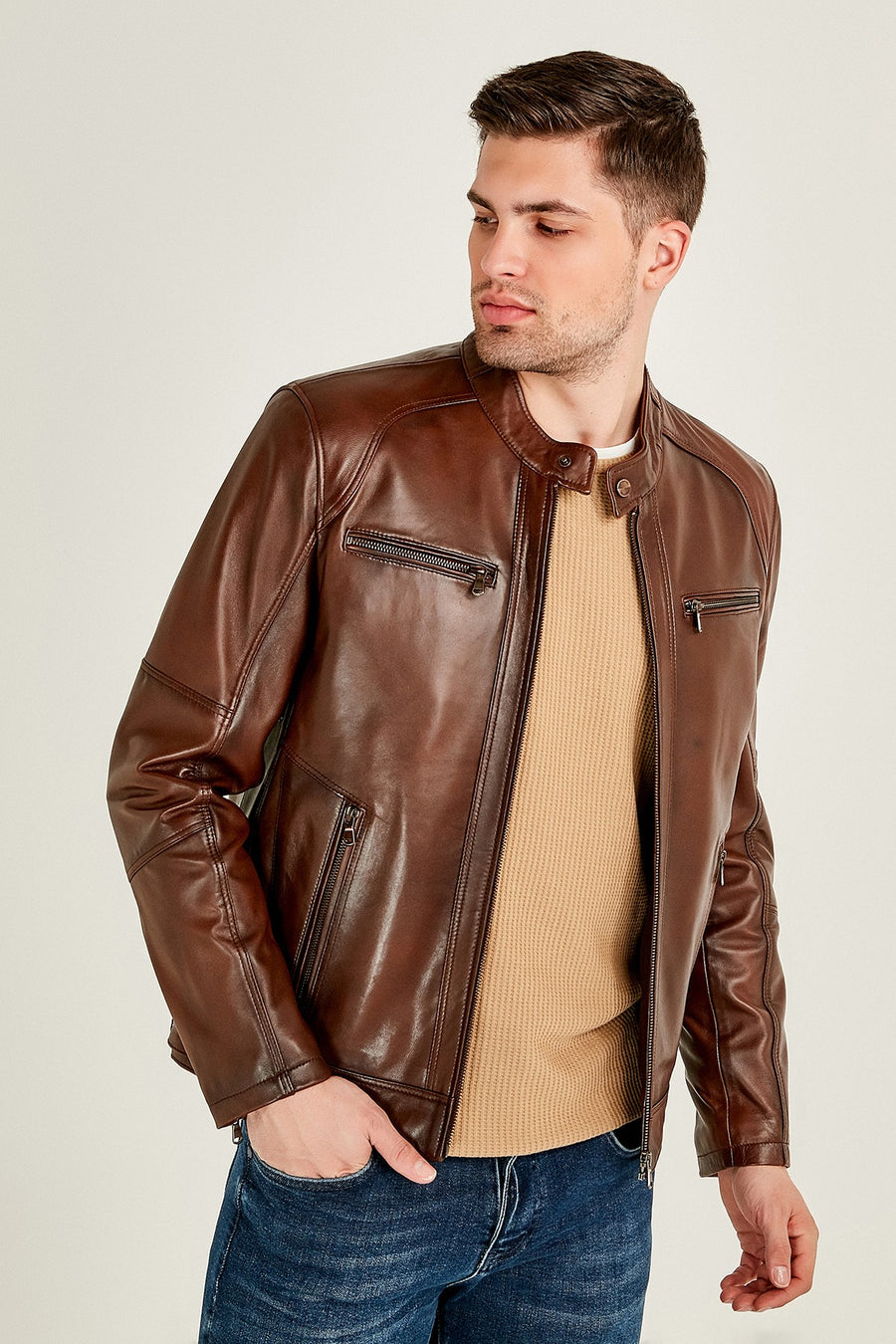 Alanzo Men's Leather Jacket