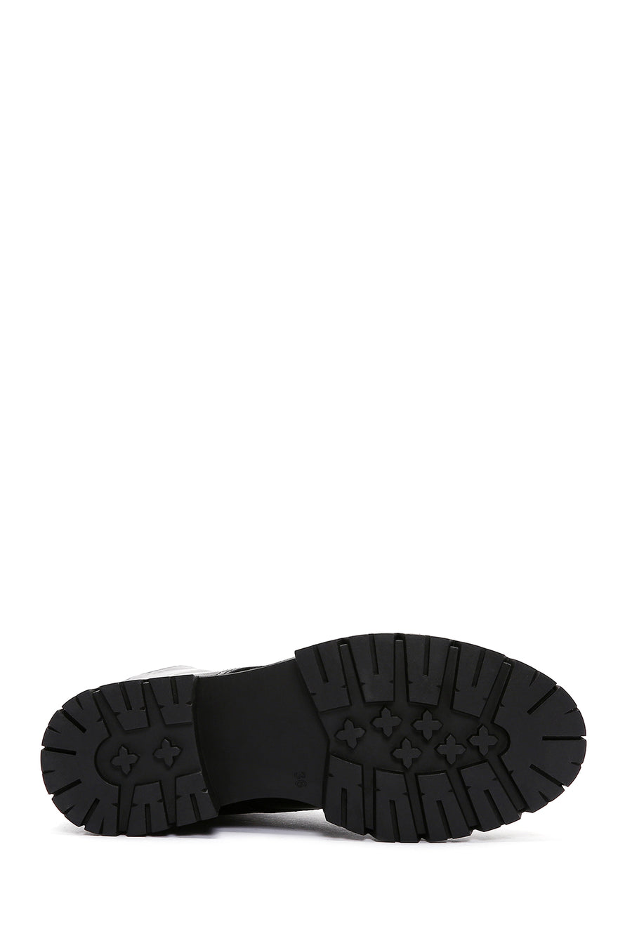 Women's Black Thick Soled Leather Boots