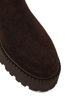 Men's Brown Suede Leather Chelsea Boots | Derimod