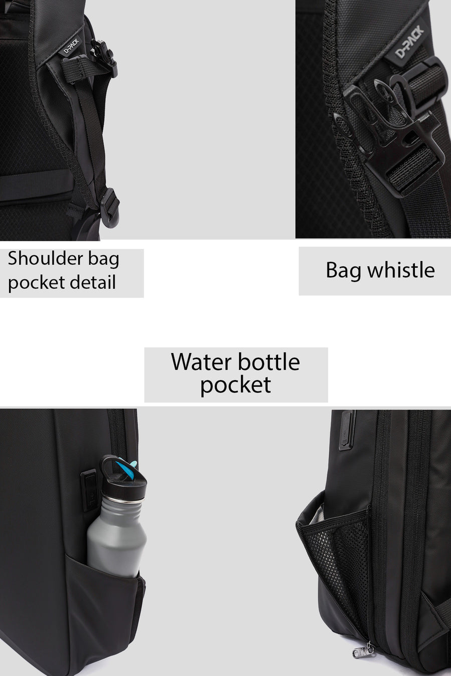 D-Pack Unisex Siyah Sırt Çantası