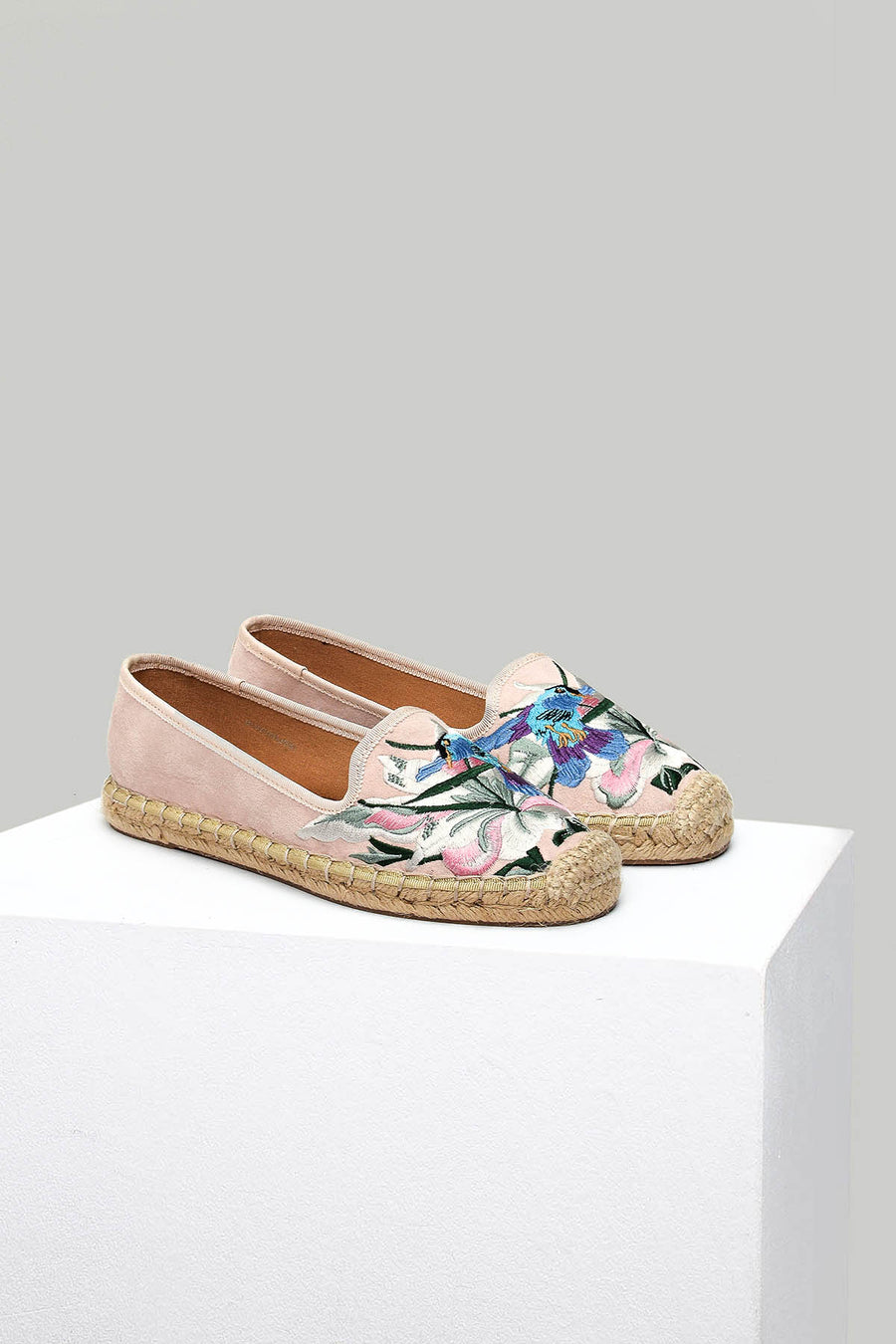 Beige Embroidered Women's Espadrille