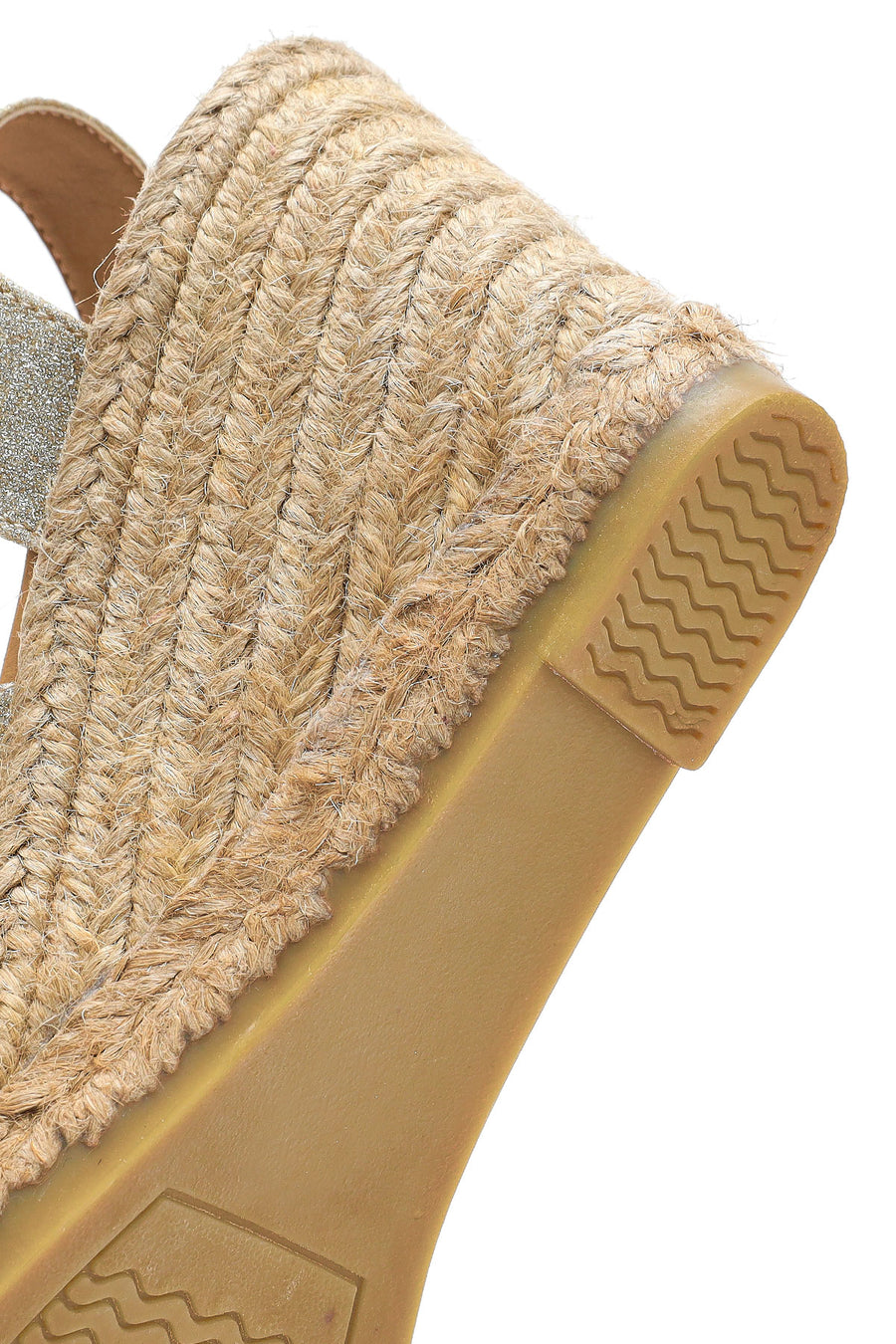 Kadın Altın Simli Bilekten Tokalı Dolgu Topuklu Espadril Sandalet