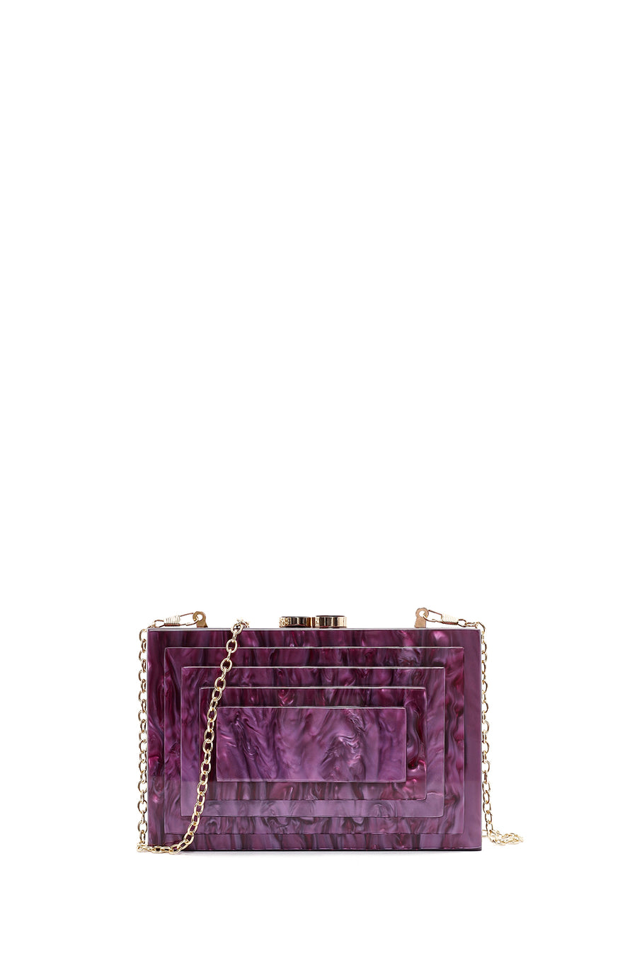 Women's Burgundy Long Chain Strap Mini Box Clutch Bag 24WBD2876PV | Derimod
