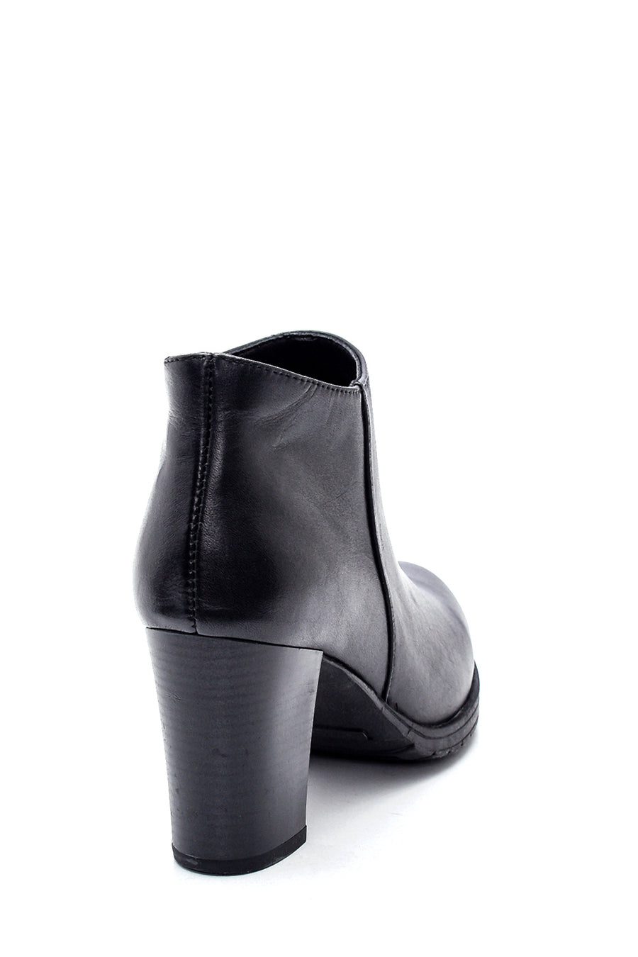 Women's Leather Zippered Heeled Boots