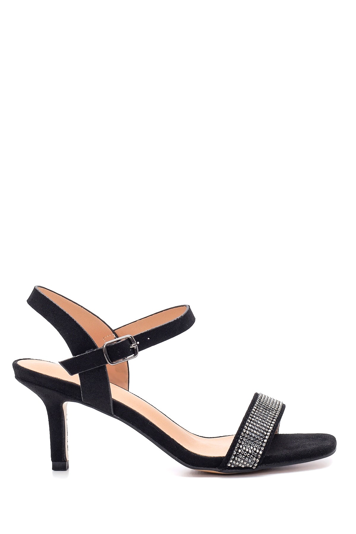 Women's Black Stone Heeled Sandals 22SFE469914 | Derimod