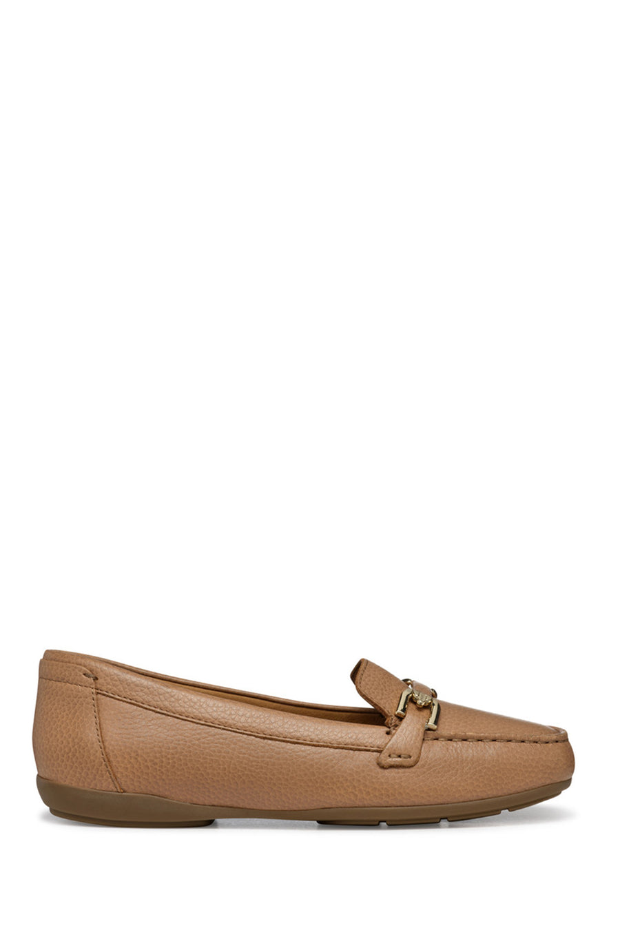 Geox Women Beige Annytah Moc Buckle Leather Loafer D84BMA00046C5000 | Derimod