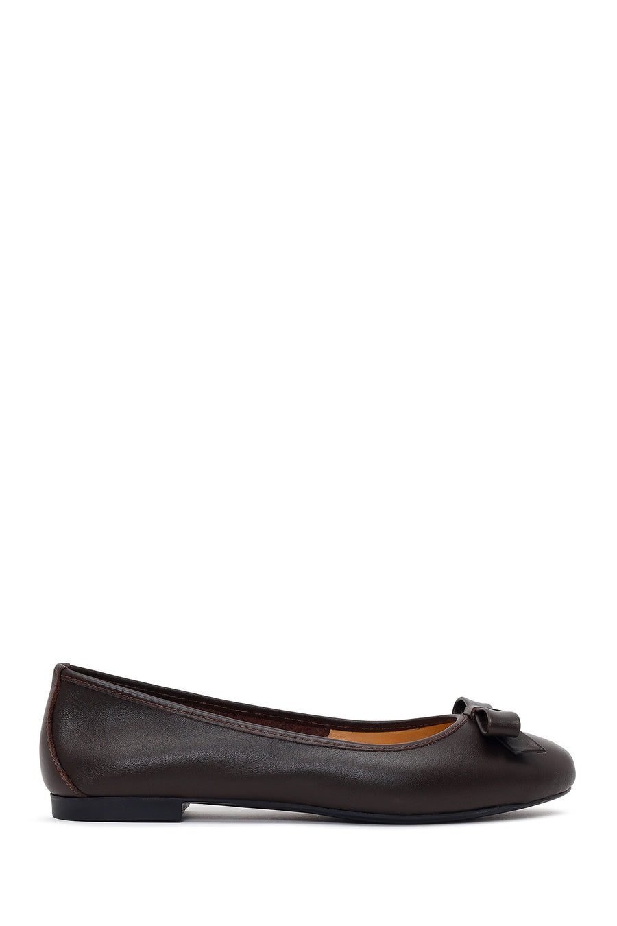Women's Brown Leather Ballerinas 26PFD290718 | Derimod
