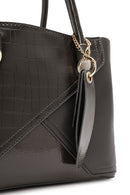 Women's Gray Long Strap Crocodile Handbag | Derimod