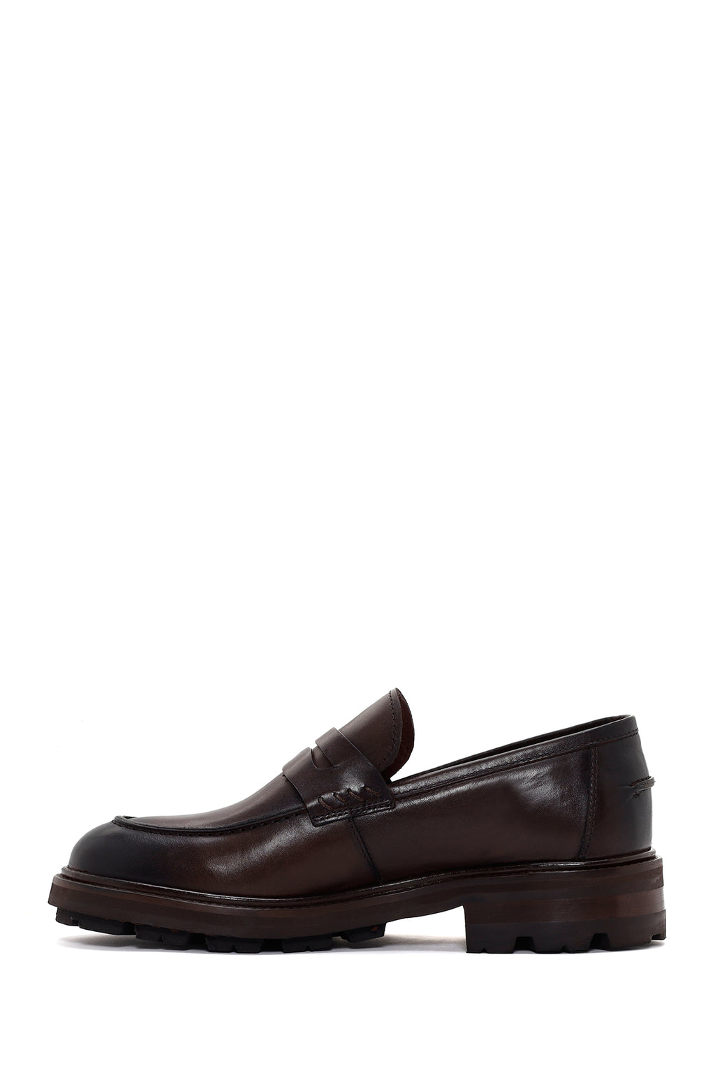 Erkek Kahverengi Deri Casual Loafer