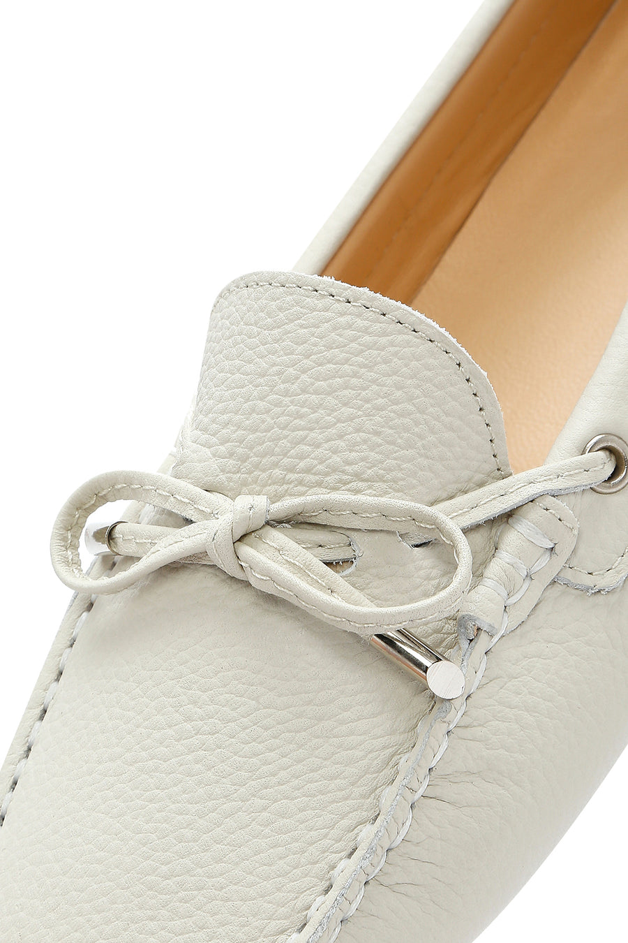 Woman Cream Leather Loafer