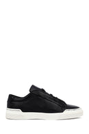 Men's Black Lace Up Leather Sneakers | Derimod