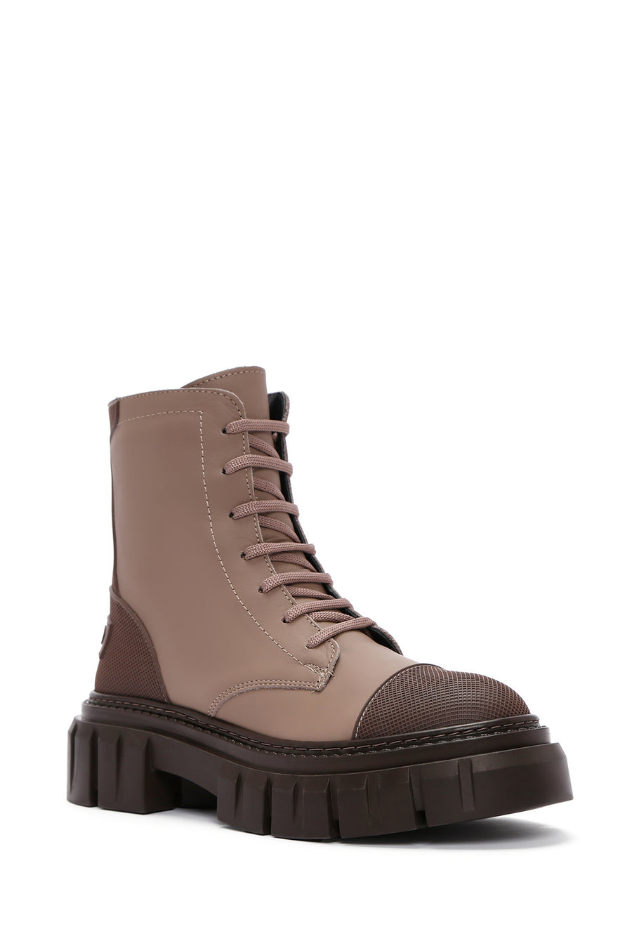 Women's Mink Leather Zippered Boots