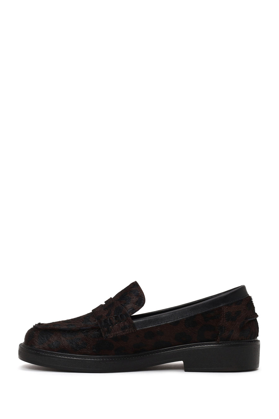 Woman Leopard Print Furry Leather Masculine Loafer