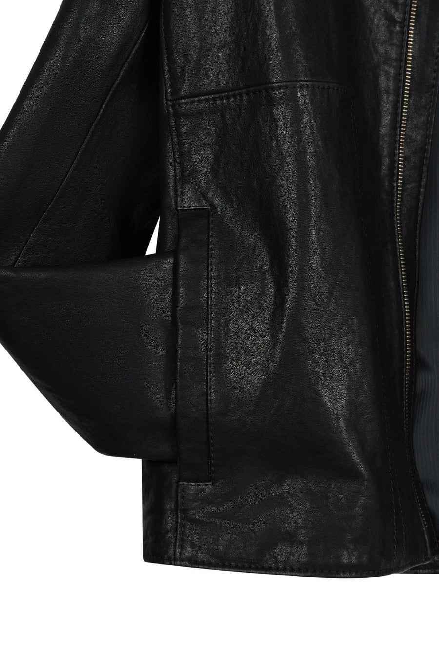 Endrick Male Black Slim-Fit Leather Jacket
