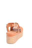 Women's Wedge Heel Leather Sandals | Derimod
