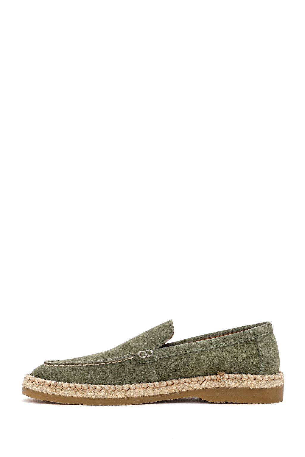 Erkek Yeşil Süet Deri Casual Loafer