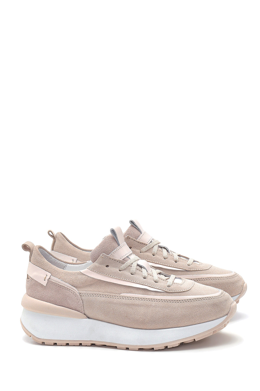 Kadın Deri Süet Yüksek Taban Sneaker