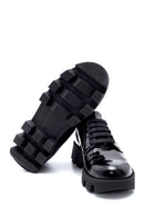 Women's Leather Patent Leather Thick Soled Oxford Shoes | Derimod