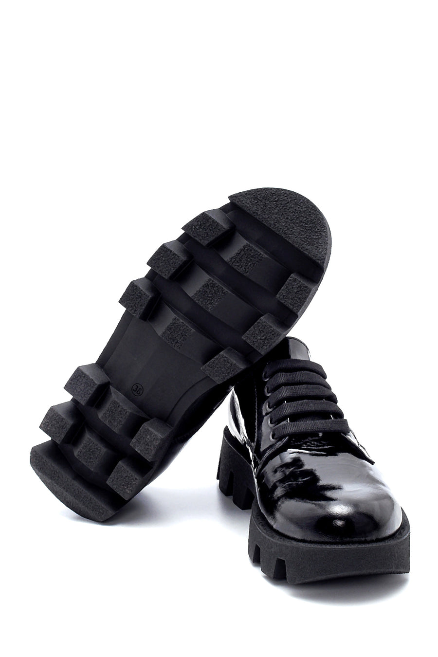 Women's Leather Patent Leather Thick Soled Oxford Shoes