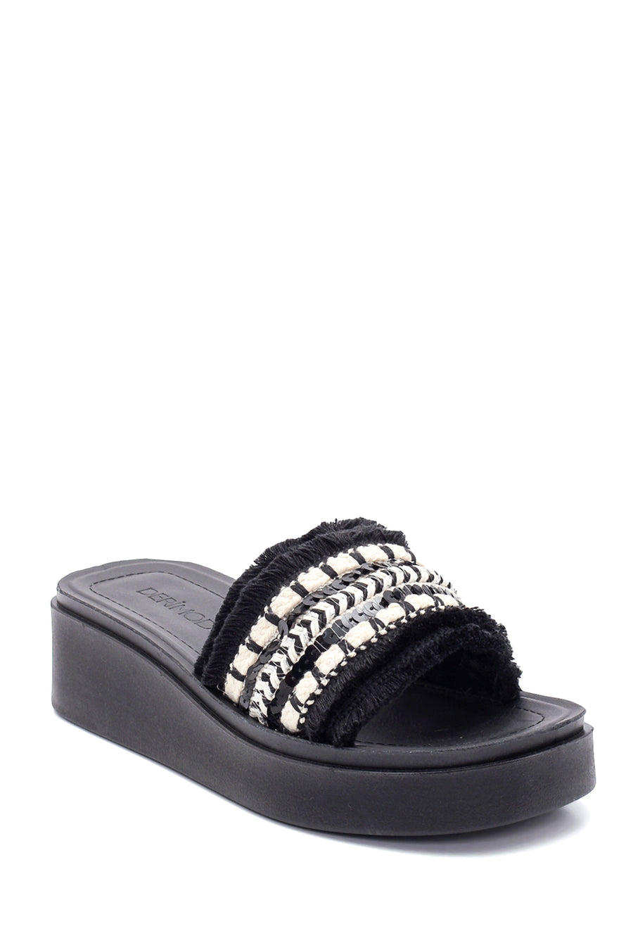 Women's Black Thick Soled Slippers