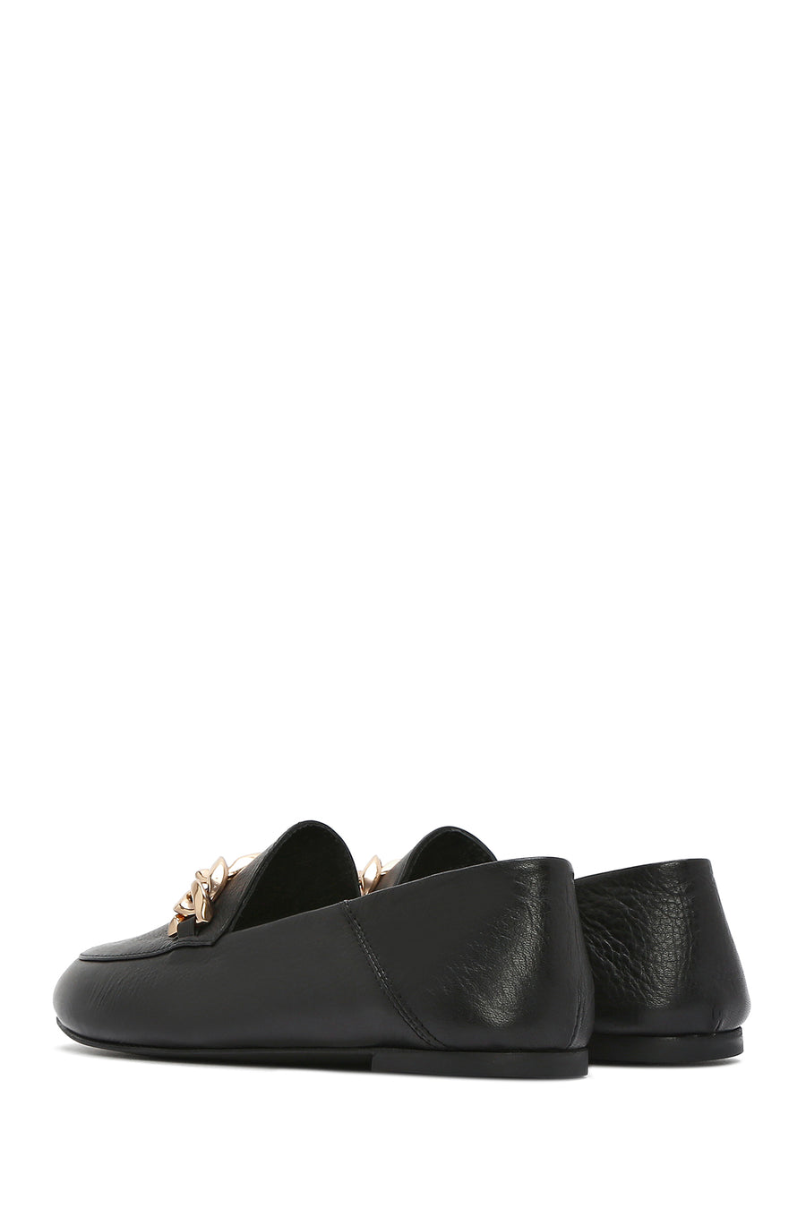 Women's Black Leather Masculine Loafer