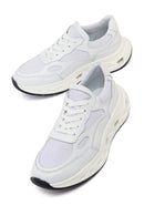 Kadın Beyaz Bağcıklı Kalın Tabanlı Deri Sneaker | Derimod