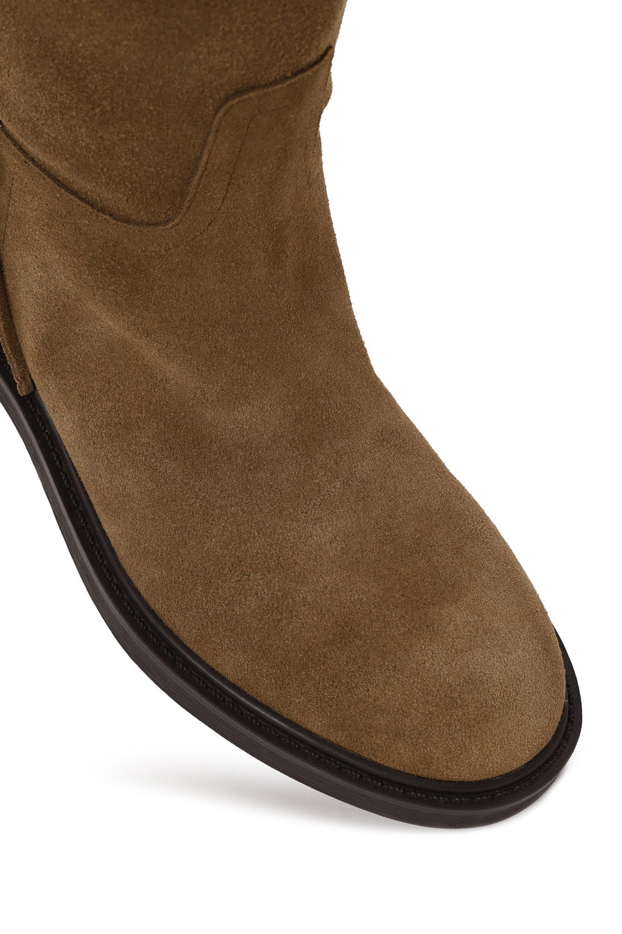 Woman Tan Tassel Suede Boot