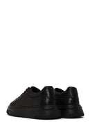 Male Black Lace-up Thick-soled Croc-patterned Leather Sneaker | Derimod