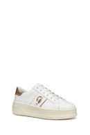 Geox Women White D Spherica Ecub-2 B - Nappa+Me Lace-Up Thick-Soled Leather Sneaker | Derimod