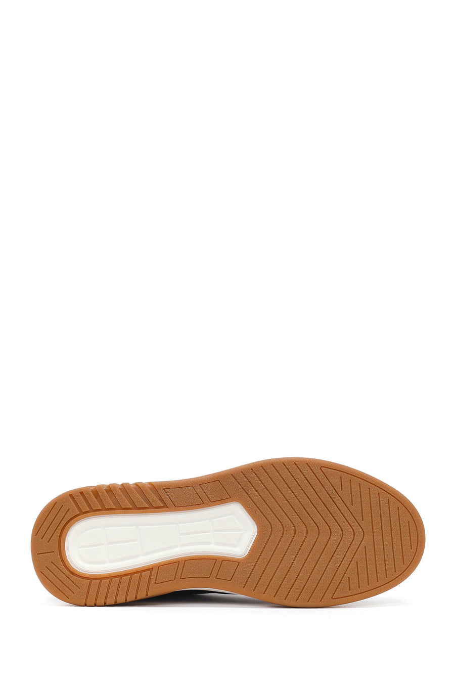 Erkek Siyah Kalın Tabanlı Bağcıklı Deri Sneaker