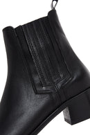 Women's Black Leather Heeled Chelsea Boots | Derimod