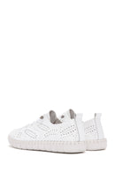 Woman White Laced Patterned Leather Comfort Shoes | Derimod