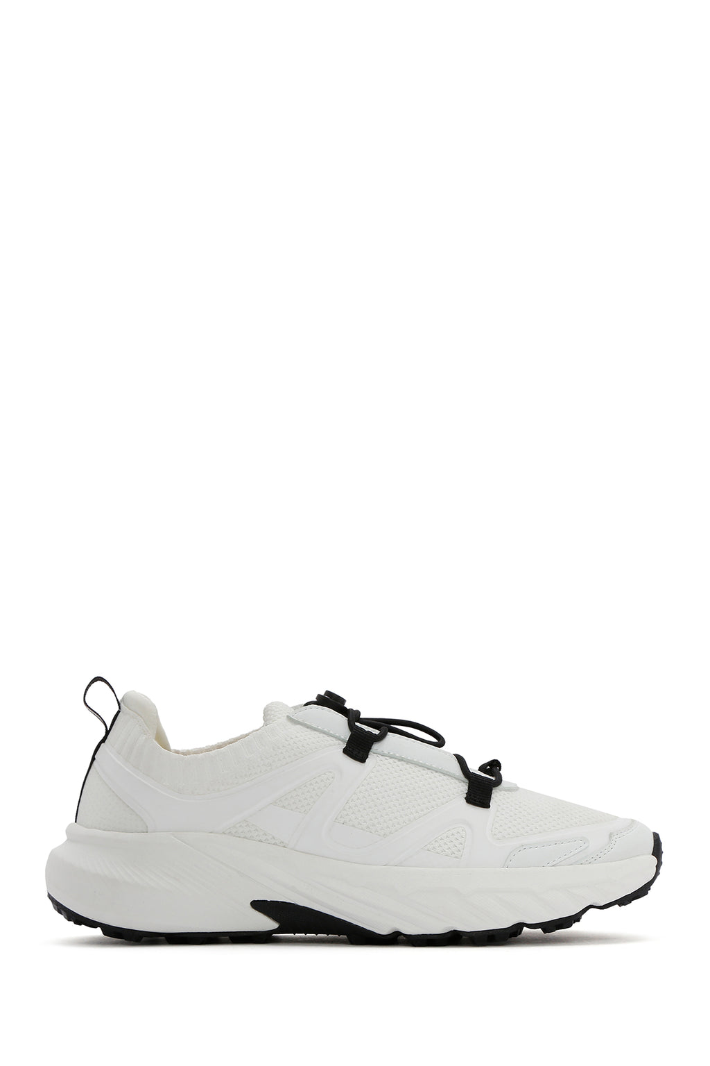 ACBC x DERİMOD Kadın Beyaz Bağcıklı Kalın Tabanlı Kumaş Sneaker