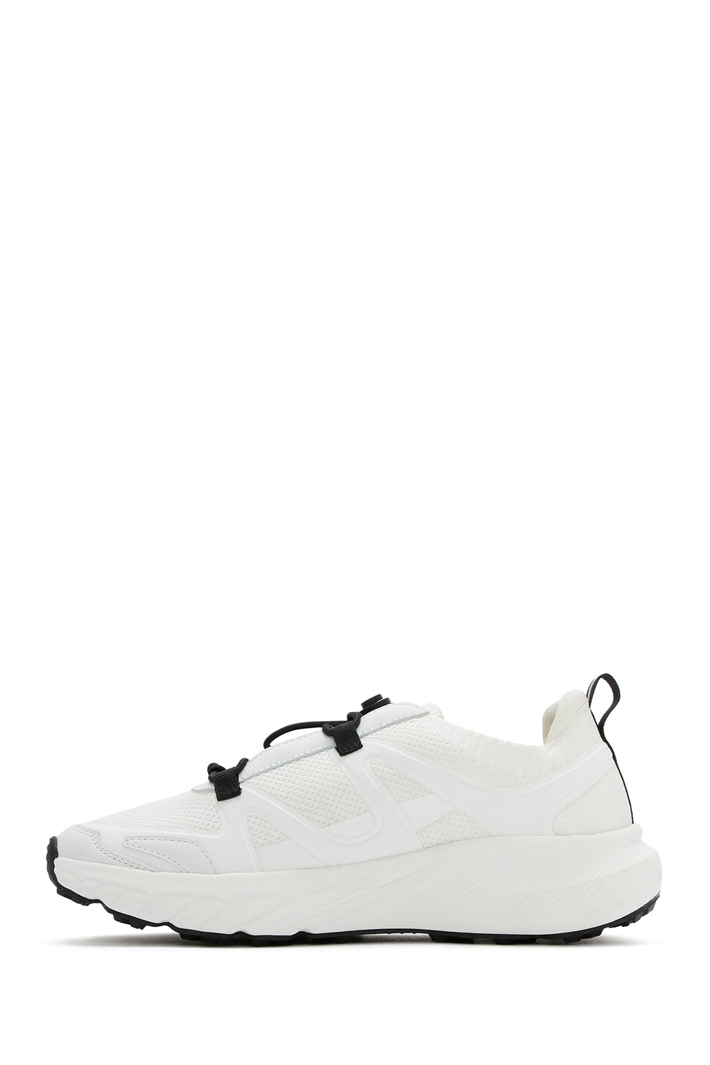 ACBC x DERİMOD Kadın Beyaz Bağcıklı Kalın Tabanlı Kumaş Sneaker