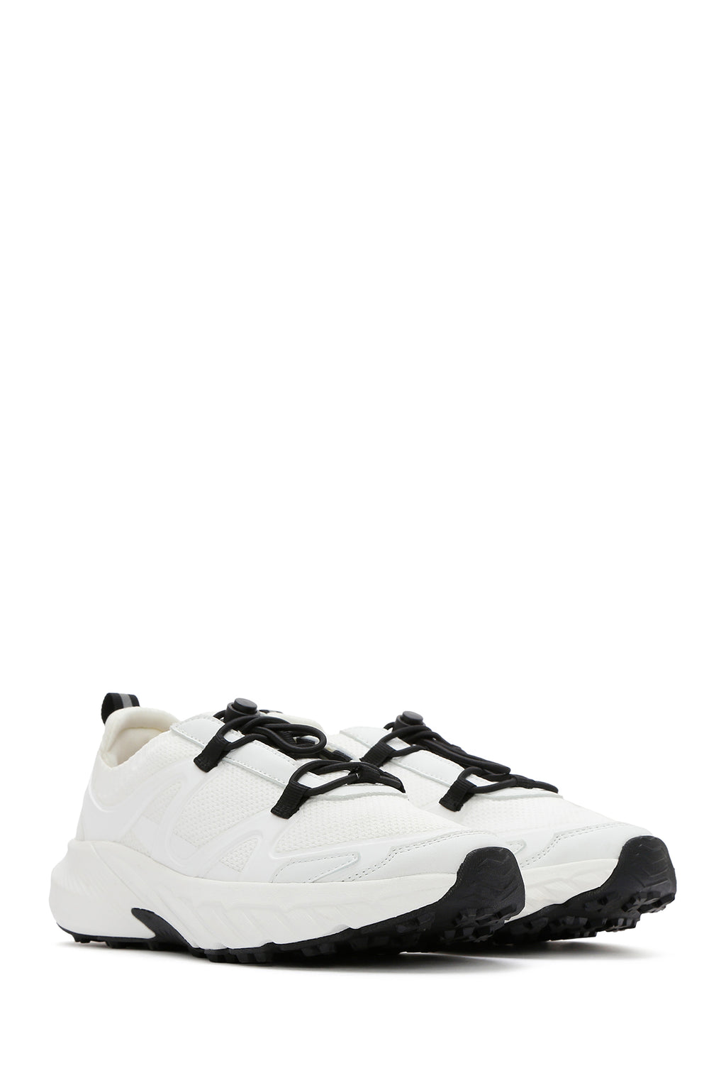 ACBC x DERİMOD Kadın Beyaz Bağcıklı Kalın Tabanlı Kumaş Sneaker