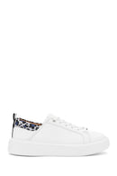 ACBC x Derimod Kadın Beyaz Bağcıklı Leopar Detaylı Sneaker | Derimod