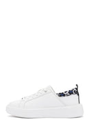 ACBC x Derimod Kadın Beyaz Bağcıklı Leopar Detaylı Sneaker | Derimod