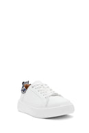 ACBC x Derimod Kadın Beyaz Bağcıklı Leopar Detaylı Sneaker | Derimod