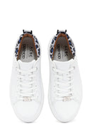 ACBC x Derimod Kadın Beyaz Bağcıklı Leopar Detaylı Sneaker | Derimod
